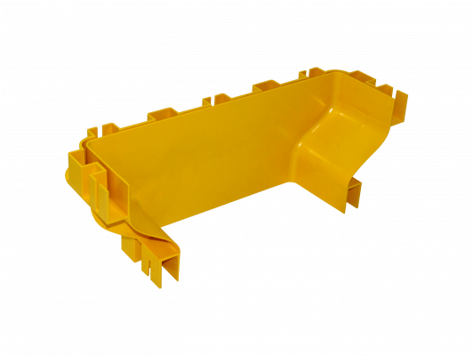CCA-360-U1H Adaptador hembra reductor de 360x100 a 240x100mm color amarillo material PC+ABS libre de halógenos