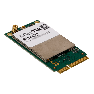 R11E-LR2 MIKROTIK Tarjeta miniPCIe LoRaWAN de 2.4GHz con LBT, 1 Conector u.FL y 10dBm de Potencia, Banda 2403-25-50-2479MHz