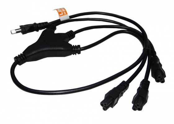 CIMT3 Alargador Triple 0,9mt Negro Enchufe-Hembra Clavija-Macho Cable Alimentación 6A 3x0,75mm2