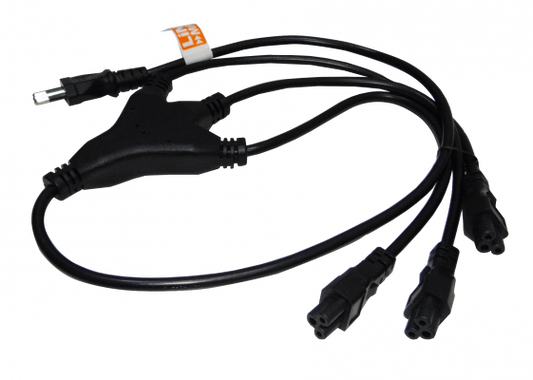 CIMT3 Alargador Triple 0,9mt Negro Enchufe-Hembra Clavija-Macho Cable Alimentación 6A 3x0,75mm2