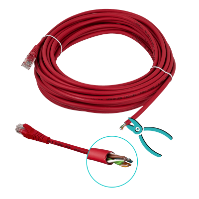 CPR-100L LINKMADE 10MT CAT5E ROJO LSZH CABLE PATCH MOLDEADO MULTIHILO