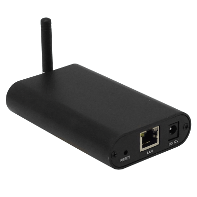 TG100 Gateway Celulink de ocasión con 1 conector SMA hembra, 1 ranura SIM GSM, 1 puerto LAN e incluye transformador de 12 VCC