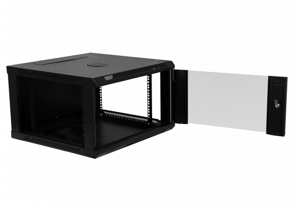 RK06-6LD LINKMADE Desmontable 6U 60CM-Profundidad Armario Rack Pared Muro Negro