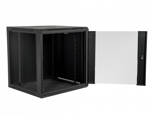 RK12-6L 60cm-Fondo 12U Armario Rack de Pared Negro incluye M6-2U
