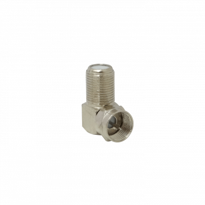 FHFMJ Conector coaxial para TV en ángulo recto de 90 grados con terminal F hembra a F macho y unión F hembra