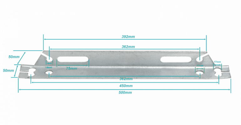GTL00083 50x50x4x500mm Cruceta De Paso BT-AT para Poste