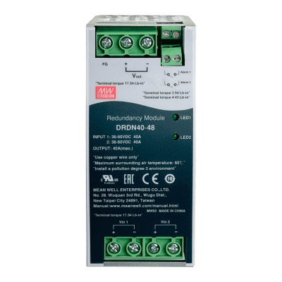 DRDN40-48 MEANWELL 48VDC 40A Módulo de Respaldo Redundante Ancho-55mm Carril-DIN 36-60VDC