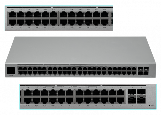 USW-48-POE UBIQUITI Conmutador 195W-tot 48-1000(32-PoE48af/52at) 4-SFP req-UniFi