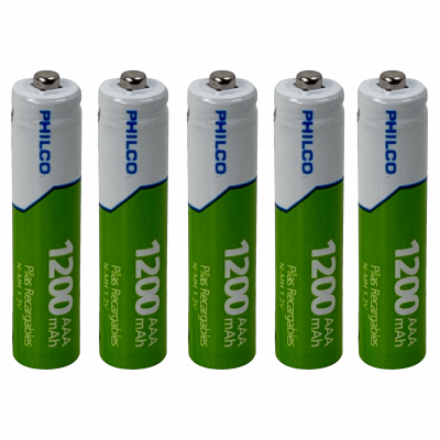 AAA-1200 PHILCO AAA 5-Pila Recargable 1200mAh 1,2V Ni-MH Precargada 42ULX-123A5