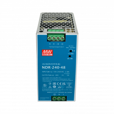 NDR-240-48 MEANWELL 48VDC 240W 5A ajustable/48-55V Ancho-63mm Carril-DIN Fuente de Alimentación
