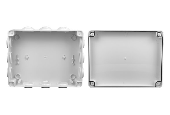 MGC-5 255x200x80mm Gabinete Hermético Blanco IP55 12-Bornes 4-Tornillos