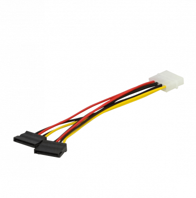 PSATA2 Cable adaptador de alimentación en Y 1 conector MOLEX macho a 2 conectores SATA hembra 15cm