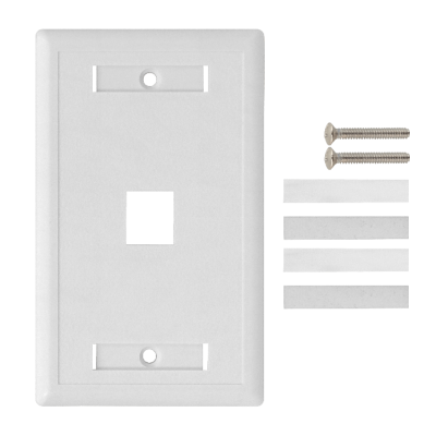 FP1W BLANCO c/Etiquetas 1-Keystone Vertical Faceplate 70x114mm