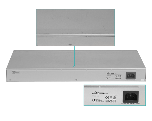 USW-16-POE-LIQ. UBIQUITI REACONDICIONADO Conmutador 42W-total Bastidor 16-1000-8-PoE 48af/52at 2-SFP requiere-U