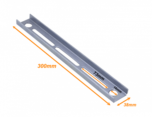 CCA-30B 25cm/30cm 2-Perfil Barra Metálica Ranurada Sujeción para CC-120 300x39x14mm