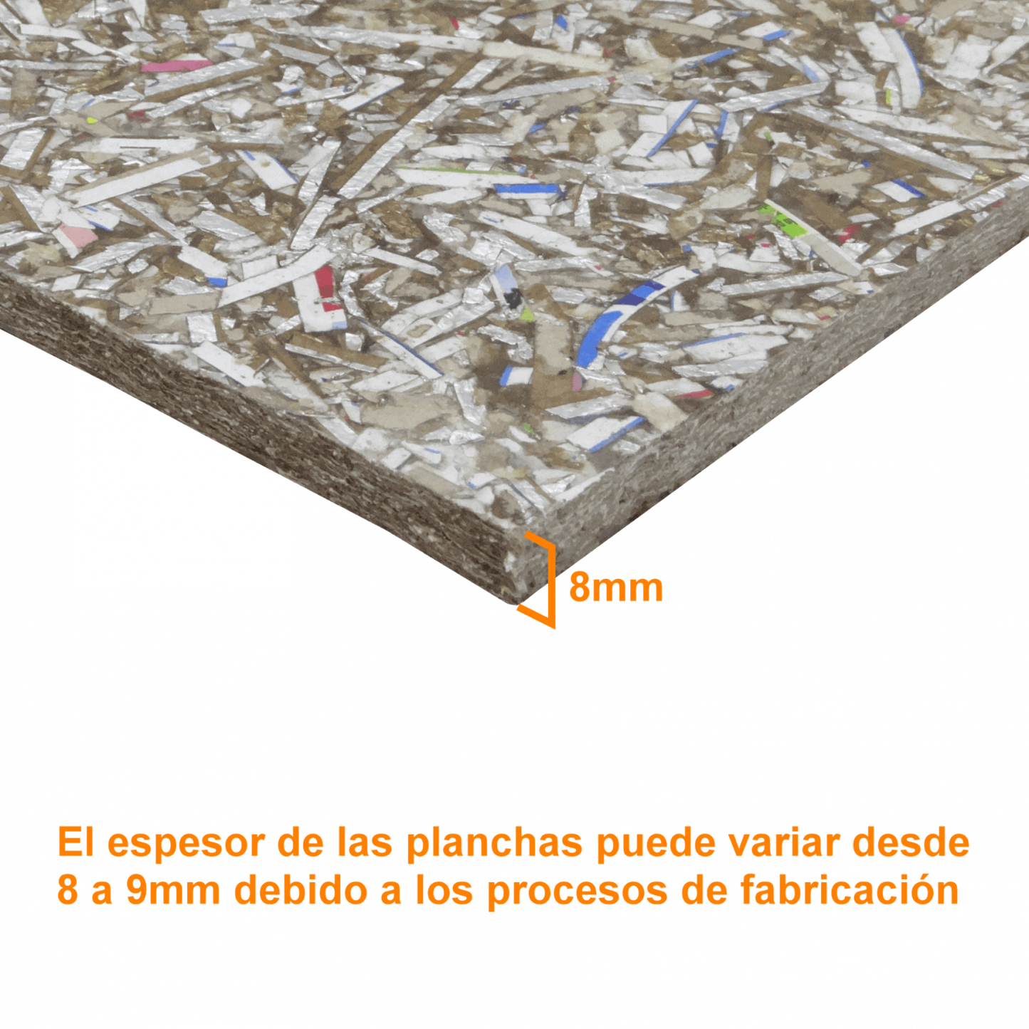 PS-80 IBAPLAC 8mm-9mm 1,1x2,2m Plancha Tetrapack Reciclado 110x220cm 2,42m2