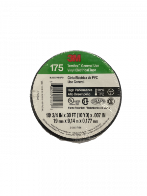TEMFLEX-9N 3M 9mt 175 Negra Cinta Aislante PVC 19mm 0,177mm 600V -7ºC a 90ºC