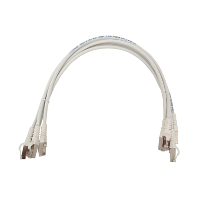 CP6FW-05-4 LINKMADE 4 Unidades Cable de Parcheo Multifilar F/UTP CAT6 Blanco LSZH de 50cm Moldeado por Inyección
