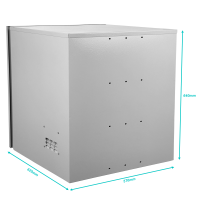 RK6-6BE ALGCOM Armario Estanco 6U 640x590mm IP54 para Exterior en Poste Galvanizado compatible con Acumuladores