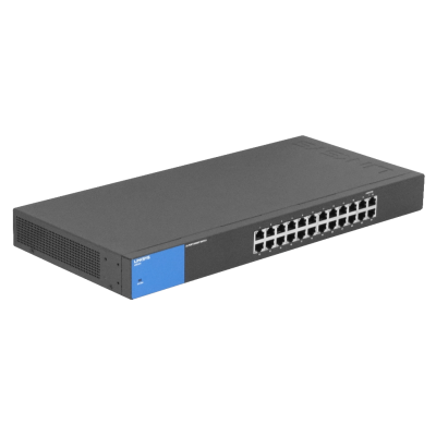 LGS124 LINKSYS Conmutador Gigabit de 24 puertos 10/100/1000 no administrable para montaje en rack, entrada C13 100-240VAC, versión 2