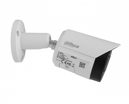 CAMI-BALA4 DAHUA Cámara IP tipo bala de la serie WizSense, resolución 4 megapíxeles, lente fijo de 2,8 mm, protección IP67, alimentación PoE, alcance infrarrojo de 30 metros, modelo HFW2441S.