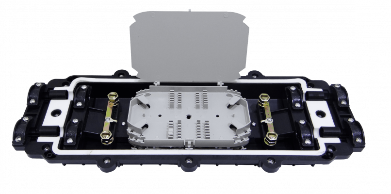 MUFA-48H Mufa Horizontal 2-in 2-out 48-Fusiones 440x210x95mm para Fibra Optica