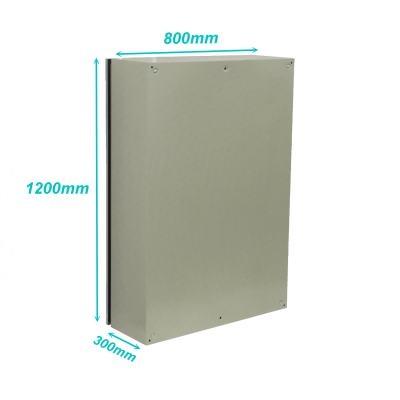 ST8-1230 TIBOX Armario o Gabinete Metálico de 1200x800x300mm en Chapa de Acero, Color Beige, Grado de Protección IP65, Sin Cerradura (1 Cuerpo)