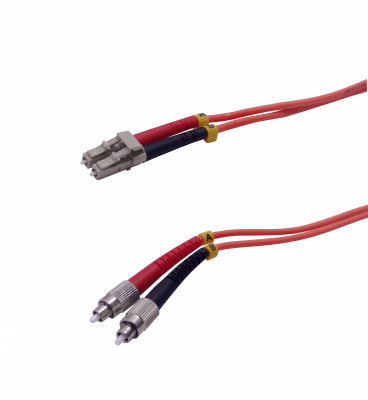 JFMLT1. 1mt LC-ST OM1 MultiModo MM Duplex Jumper Fibra 3.0mm 62.5/125um LSZH