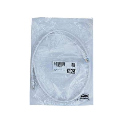 C6AW-10 LINKMADE Cable de Parcheo Multifilar Cat6a U/FTP Blanco LSZH de 1 metro con Conectores Inyectados