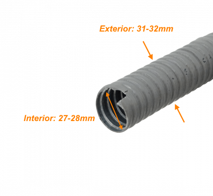 M32-50 32mm BOBINA-50metros TUBO CORRUGADO METALICO FLEXIBLE RECUBIERTO-PVC PCFC