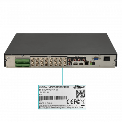 HCVR4216A-LIQ DAHUA DE SEGUNDA MANO Videograbador DVR 16 Canales BNC 2MP 1080p HDMI VGA LAN RCA 2xSATA6TB Bornera