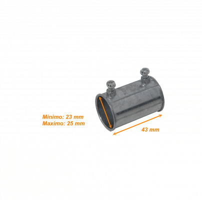 EMT25-U 25mm Acople de Zinc para Tubo Conduit Metálico Rígido
