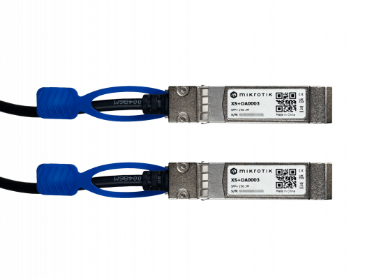 XS+DA0003-LIQ SIN EMBALAJE MIKROTIK Longitud 3mt Interfaz SFP28-25G Interfaz SFP+10G Conexión Directa Estructura Backbone DAC