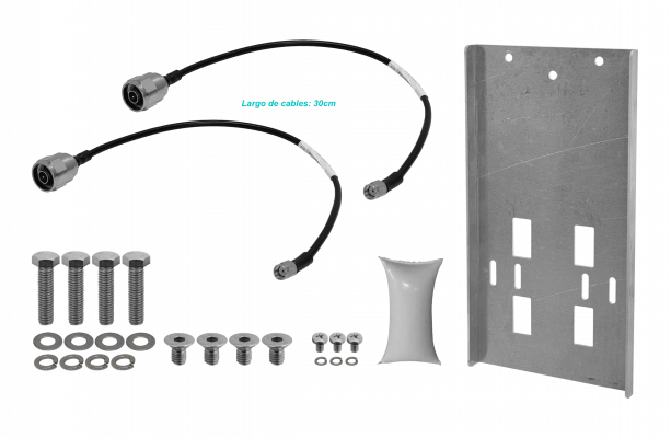 UHP-39 Antena ALGCOM con aislador y radomo integrados para banda de 11GHz, reflector de 1,2 metros, ganancia de 39dBi, rango de 10,0 a 11,7GHz, ancho de haz de 1,4°, configuración 2x2 y dos conectores RPSMA hembra