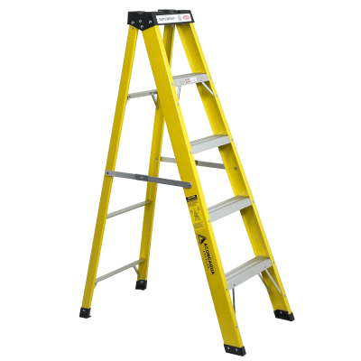ESAF-405 Escalera de Tijera de Fibra de Vidrio de 5 Peldaños, Altura de 1.44m, Capacidad 140kg
