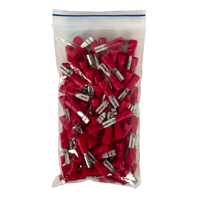 TFRH-25 2,8x0,3mm 100u. Rojo Hembra Parcialmente Aislado Faston 0,5-1,5mm2 FDD1.25-110