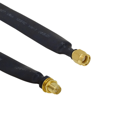 RMTRH Cable Coaxial Plano 25cm RPSMA-H RPSMA-M para Ventana/Puerta 0-6GHz Negro