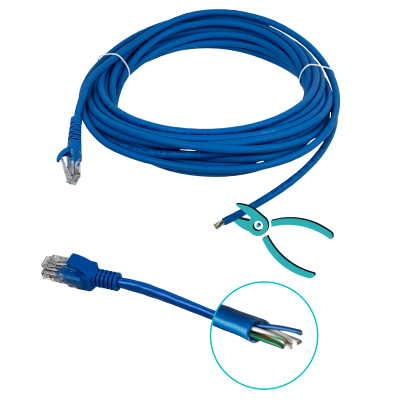 CPA-75L. LINKMADE 7,5MT CAT5E Azul LSZH CABLE PATCH INYECTADO MULTIFILAR 7.5m