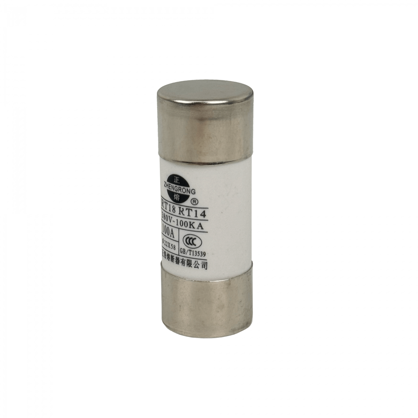 FUSE-100C Fusible Cilíndrico 100A 22x58mm 380V 100KA Longitud-58mm Diámetro-22mm