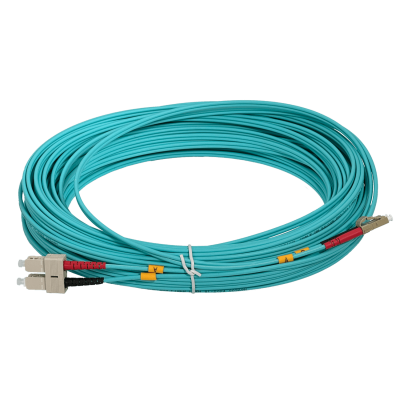 JF3LC25 25 metros Latiguillo Dúplex de Fibra Óptica Multimodo MM LC-SC OM3 50/125µm 3.0mm LSZH