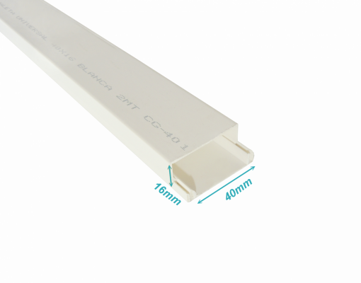 QN4W LINKCHIP Conducto Plástico PVC 40x16mm con-Cubierta 2metros CC-4016-W.