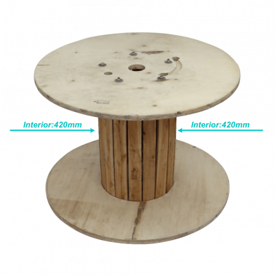 CARE-5 Diámetro-120cm Ancho-70cm Bobina Vacía Madera para Fibra Óptica