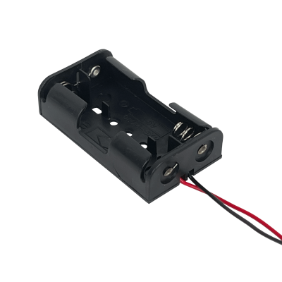 PORTA-2AA Soporte para 2 Pilas AA Negro Cable de 10cm