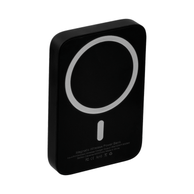 BAT-MAG Acumulador Portátil Carga Inalámbrica Acabado Negro Conector USB-C-H Potencia 15W Capacidad 2000mAh Entrada 5Vdc 3A