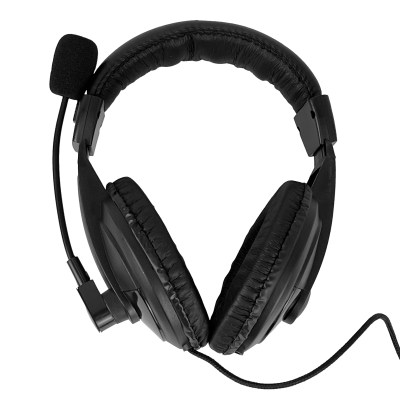 W-750 Diadema con Audífono y Micrófono de Doble Plug 2x3.5mm Macho y Cable de 180cm