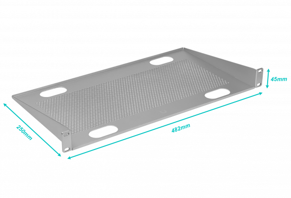 URACK-CLV UBIQUITI Ventilada 1U 25cm-Fondo Bandeja p/Rack Soporta-20Kg