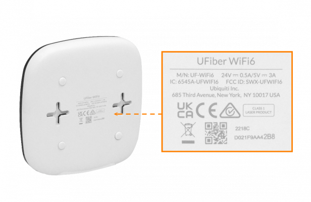 UF-WIFI6 UBIQUITI GPON WiFi6 5/2,4GHz 5gbps ONU 4-1000 SC/APC SM B+ inc5V/USB-C