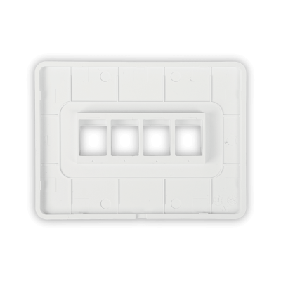 UFP4W UI 1-unidad Blanco 4-Keystone Horizontal Faceplate Pintable 118x88mm