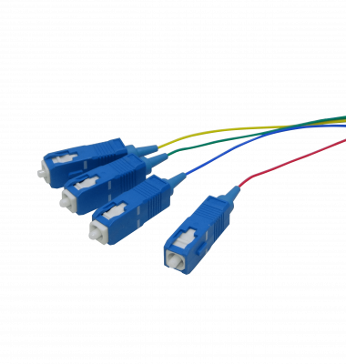 JFSC-4 Lote de 4 Pigtails de Fibra Óptica Monomodo SC/UPC 9/125um de 1,5 Metros con Cable de 0,9mm