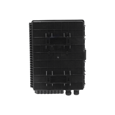 BOX-16N Caja de Fibra Óptica NAP Negra Rectangular para 16 Empalmes con 2 Prensaestopas IP65 con Llave requiere acopladores